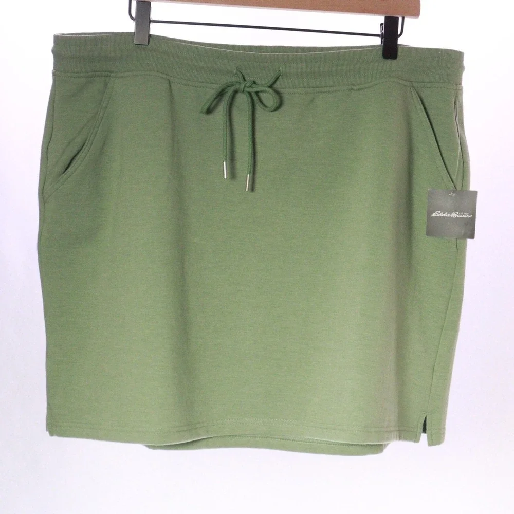 Eddie Bauer Women's Cozy‎ Camp Fleece Skirt Pull On Drawstring Sz XL NWT